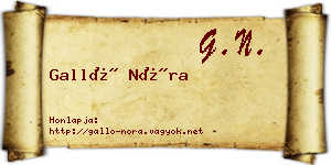 Galló Nóra névjegykártya